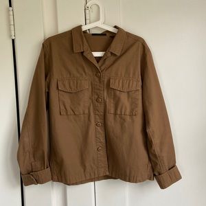 Uniqlo Brown Utility Jacket Chore Coat Overshirt